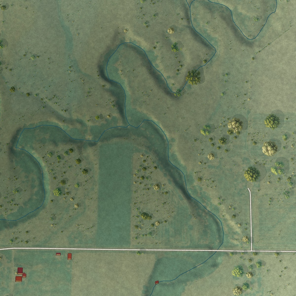 Second close-up of the map of Munjor, Kansas print showing more streets and buildings