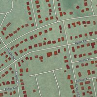 Second close-up of the map of Munsey Park, New York print showing more streets and buildings