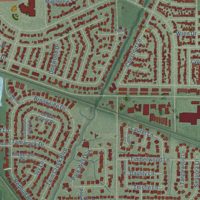 Second close-up of the map of Munster, Indiana print showing more streets and buildings