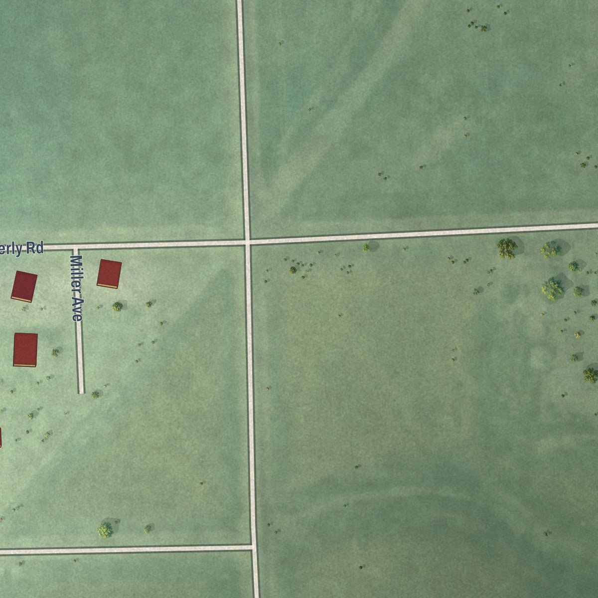 Second close-up of the map of Murdock, Nebraska print showing more streets and buildings