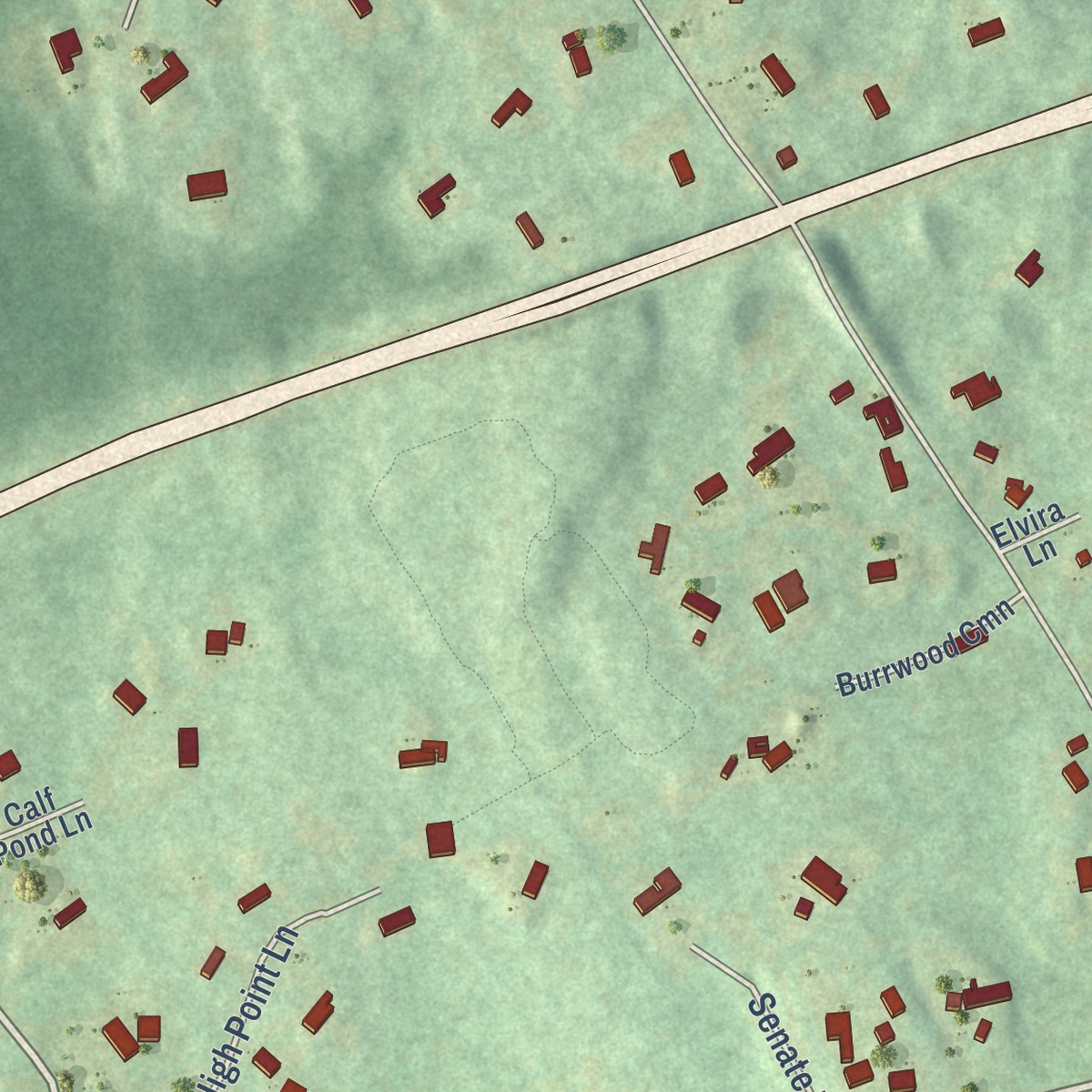 Second close-up of the map of Murray, Connecticut print showing more streets and buildings