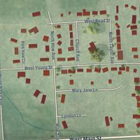 Second close-up of the map of Murray, Nebraska print showing more streets and buildings