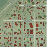 Second close-up of the map of Murrayville, Illinois print showing more streets and buildings