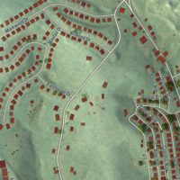 Second close-up of the map of Muse, Pennsylvania print showing more streets and buildings