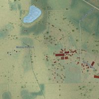 Second close-up of the map of Myakka City, Florida print showing more streets and buildings