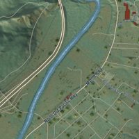 Second close-up of the map of Myrtle Creek, Oregon print showing more streets and buildings