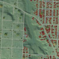 Second close-up of the map of Myrtletown, California print showing more streets and buildings