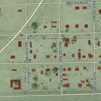 Second close-up of the map of Myton, Utah print showing more streets and buildings