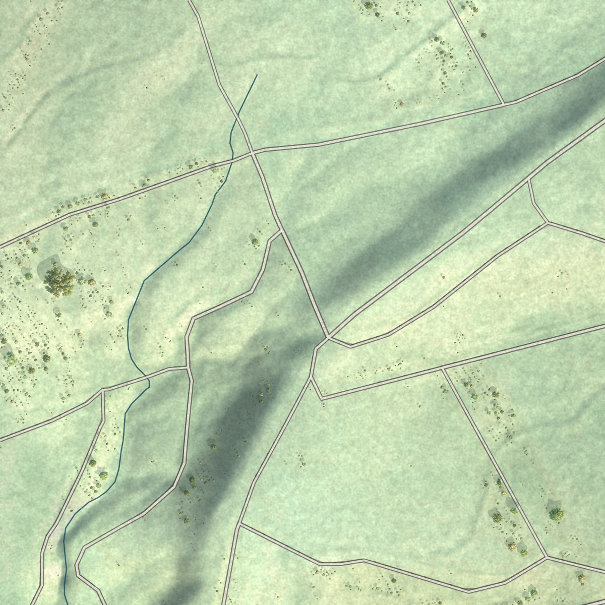 Second close-up of the map of Naalehu, Hawaii print showing more streets and buildings