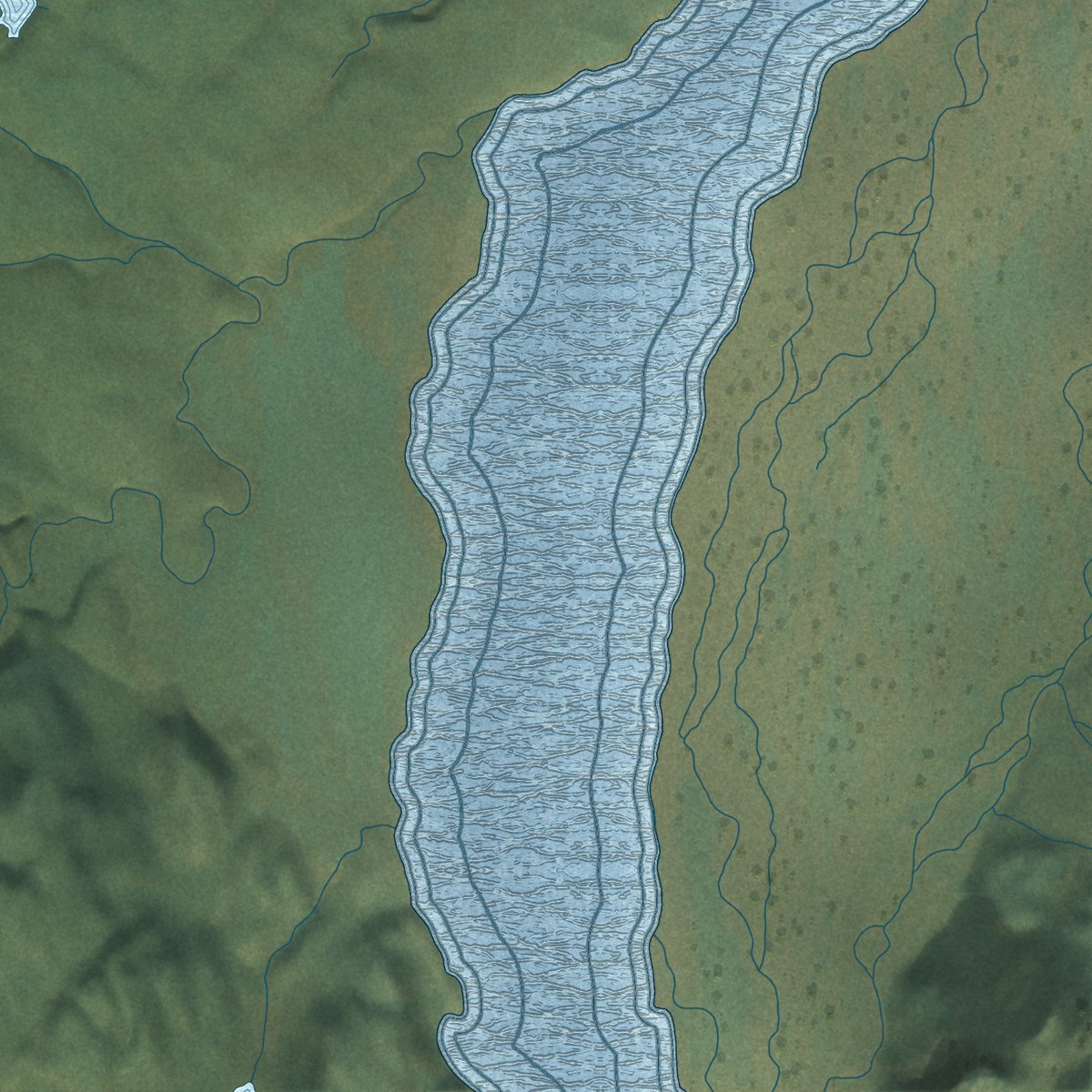 Second close-up of the map of Nabesna, Alaska print showing more streets and buildings