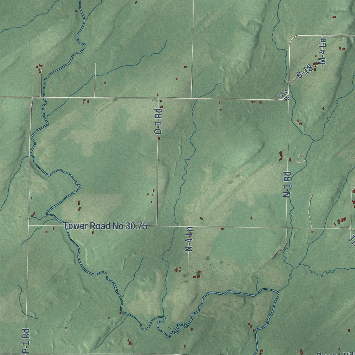 Second close-up of the map of Nadeau, Michigan print showing more streets and buildings