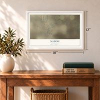 Nadine, New Mexico map, 12 x 18 inch print in a white frame in an entryway