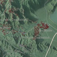 Second close-up of the map of Naguabo, Puerto Rico print showing more streets and buildings