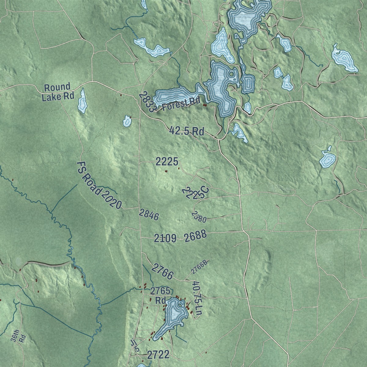 Second close-up of the map of Nahma, Michigan print showing more streets and buildings