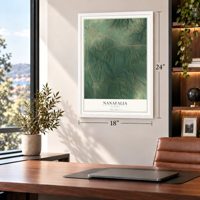 Nanafalia, Alabama map, 18 x 24 inch print in a white frame in a home office