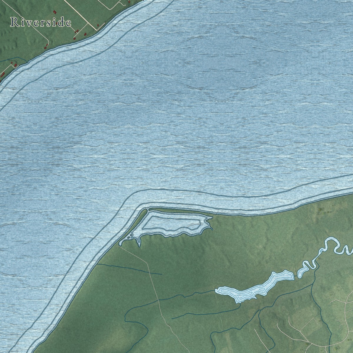 Second close-up of the map of Nanjemoy, Maryland print showing more streets and buildings