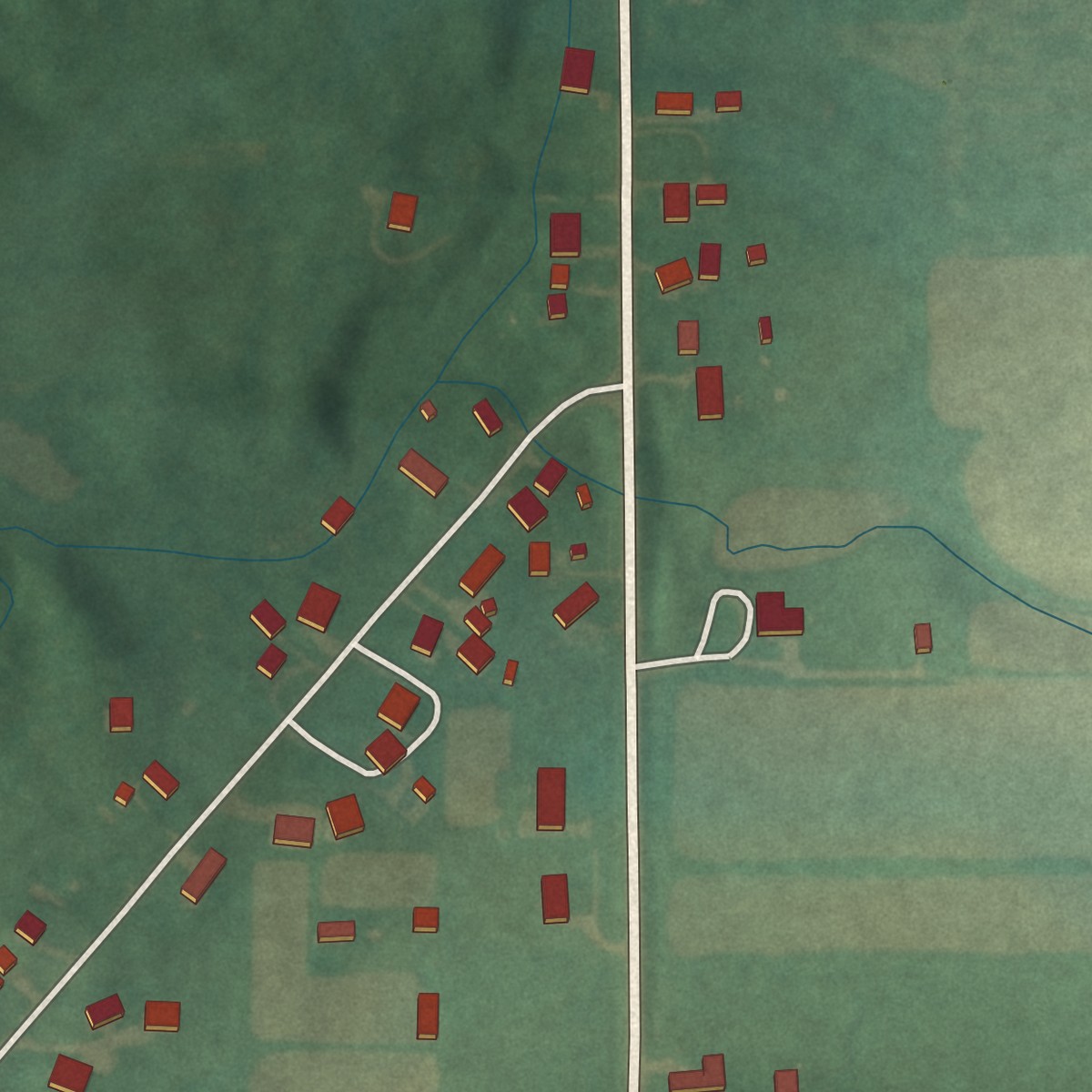 Second close-up of the map of Nankin, Ohio print showing more streets and buildings