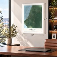 Nanticoke, Maryland map, 18 x 24 inch print in a white frame in a home office