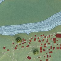 Second close-up of the map of Napaskiak, Alaska print showing more streets and buildings