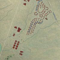 Second close-up of the map of Napi Headquarters, New Mexico print showing more streets and buildings