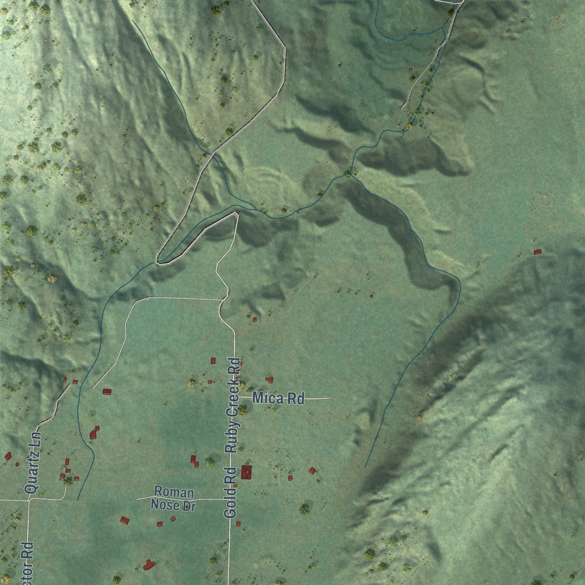 Second close-up of the map of Naples, Idaho print showing more streets and buildings