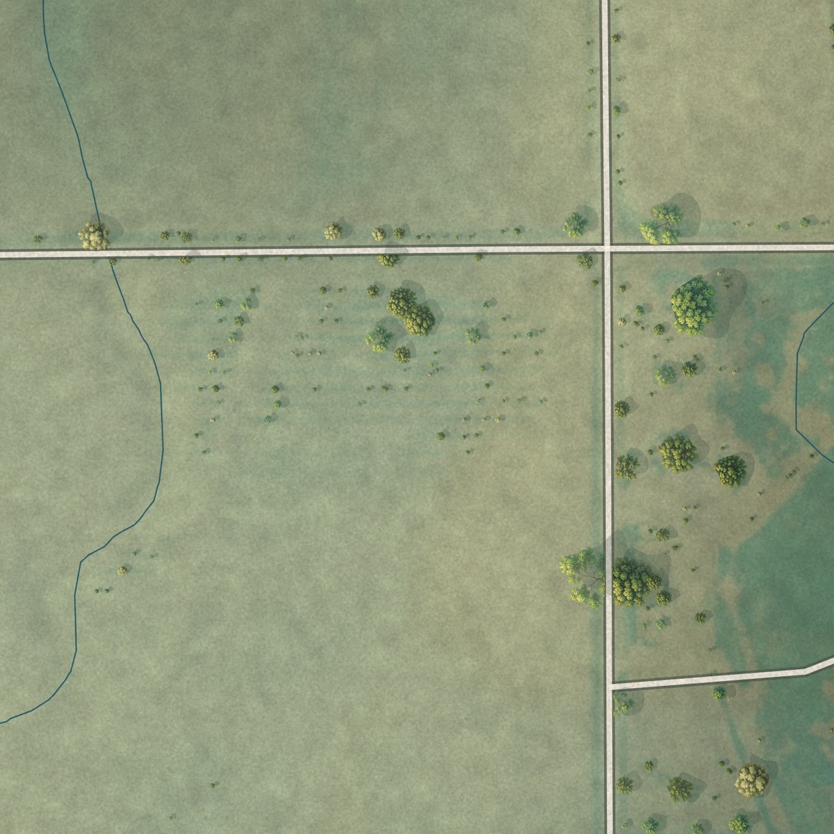 Second close-up of the map of Nardin, Oklahoma print showing more streets and buildings