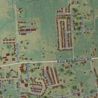 Second close-up of the map of Nash, Texas print showing more streets and buildings
