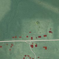 Second close-up of the map of Nashoba, Oklahoma print showing more streets and buildings