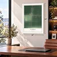 Nashua, Minnesota map, 18 x 24 inch print in a white frame in a home office