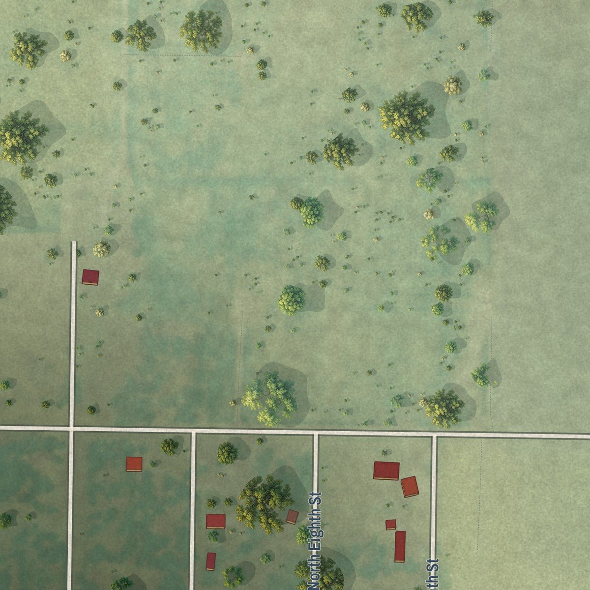 Second close-up of the map of Nason, Illinois print showing more streets and buildings