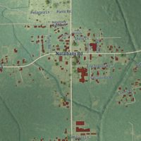 Second close-up of the map of Natalbany, Louisiana print showing more streets and buildings