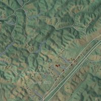 Second close-up of the map of Natural Bridge, Virginia print showing more streets and buildings