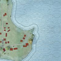 Second close-up of the map of Naubinway, Michigan print showing more streets and buildings