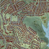 Second close-up of the map of Navajo, California print showing more streets and buildings