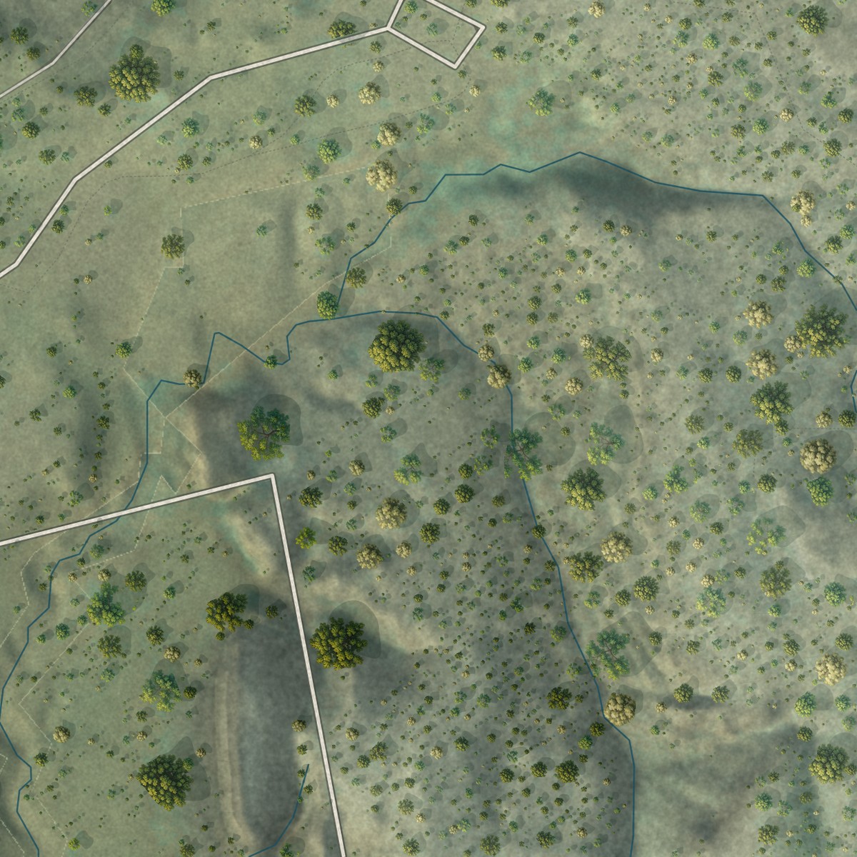Second close-up of the map of Navajo, New Mexico print showing more streets and buildings
