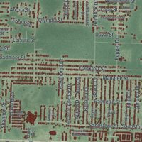 Second close-up of the map of Navarre, Florida print showing more streets and buildings