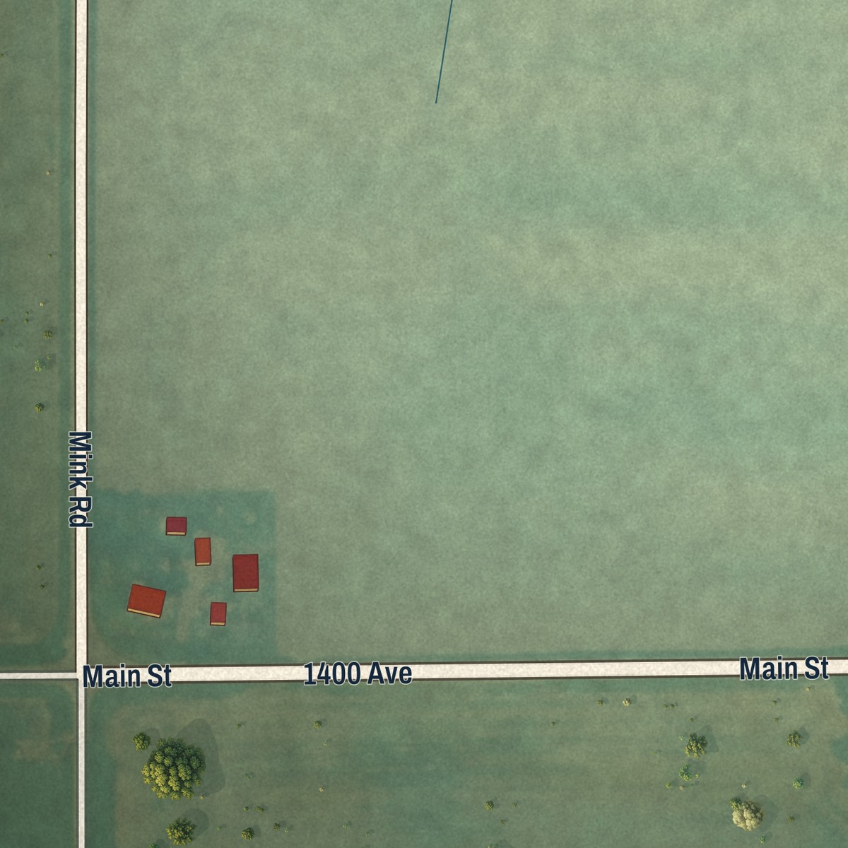 Second close-up of the map of Navarre, Kansas print showing more streets and buildings