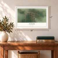 Naylor, Missouri map, 12 x 18 inch print in a white frame in an entryway