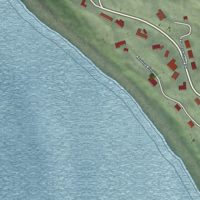 Second close-up of the map of Neahkahnie, Oregon print showing more streets and buildings