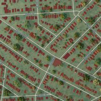 Second close-up of the map of Near Westside, New York print showing more streets and buildings