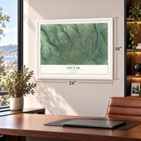 Nectar, Alabama map, 18 x 24 inch print in a white frame in a home office