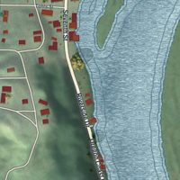 Second close-up of the map of Nehalem, Oregon print showing more streets and buildings