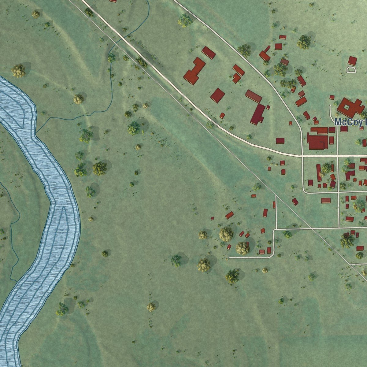 Second close-up of the map of Neligh, Nebraska print showing more streets and buildings