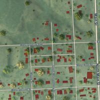 Second close-up of the map of Nelson, Nebraska print showing more streets and buildings