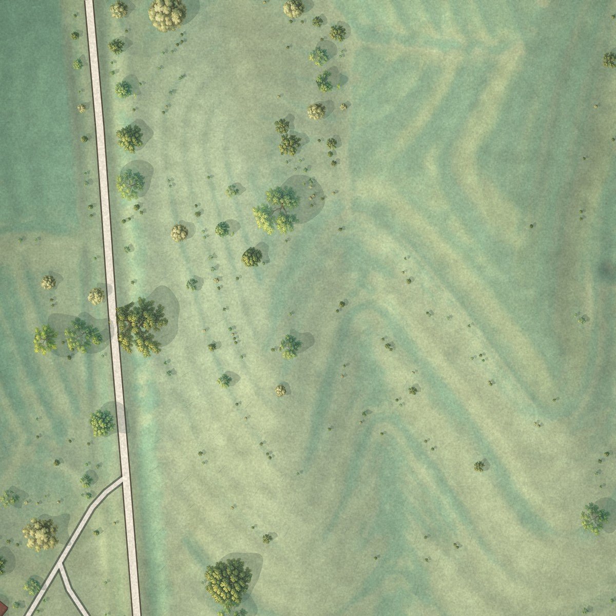 Second close-up of the map of Nemaha, Nebraska print showing more streets and buildings