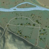 Second close-up of the map of Nenahnezad, New Mexico print showing more streets and buildings