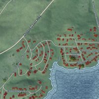 Second close-up of the map of Neotsu, Oregon print showing more streets and buildings