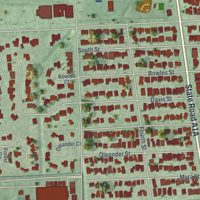 Second close-up of the map of Neptune Beach, Florida print showing more streets and buildings