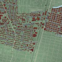Second close-up of the map of Neptune, New Jersey print showing more streets and buildings