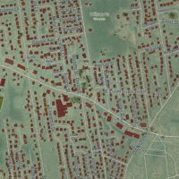 Second close-up of the map of Nesconset, New York print showing more streets and buildings
